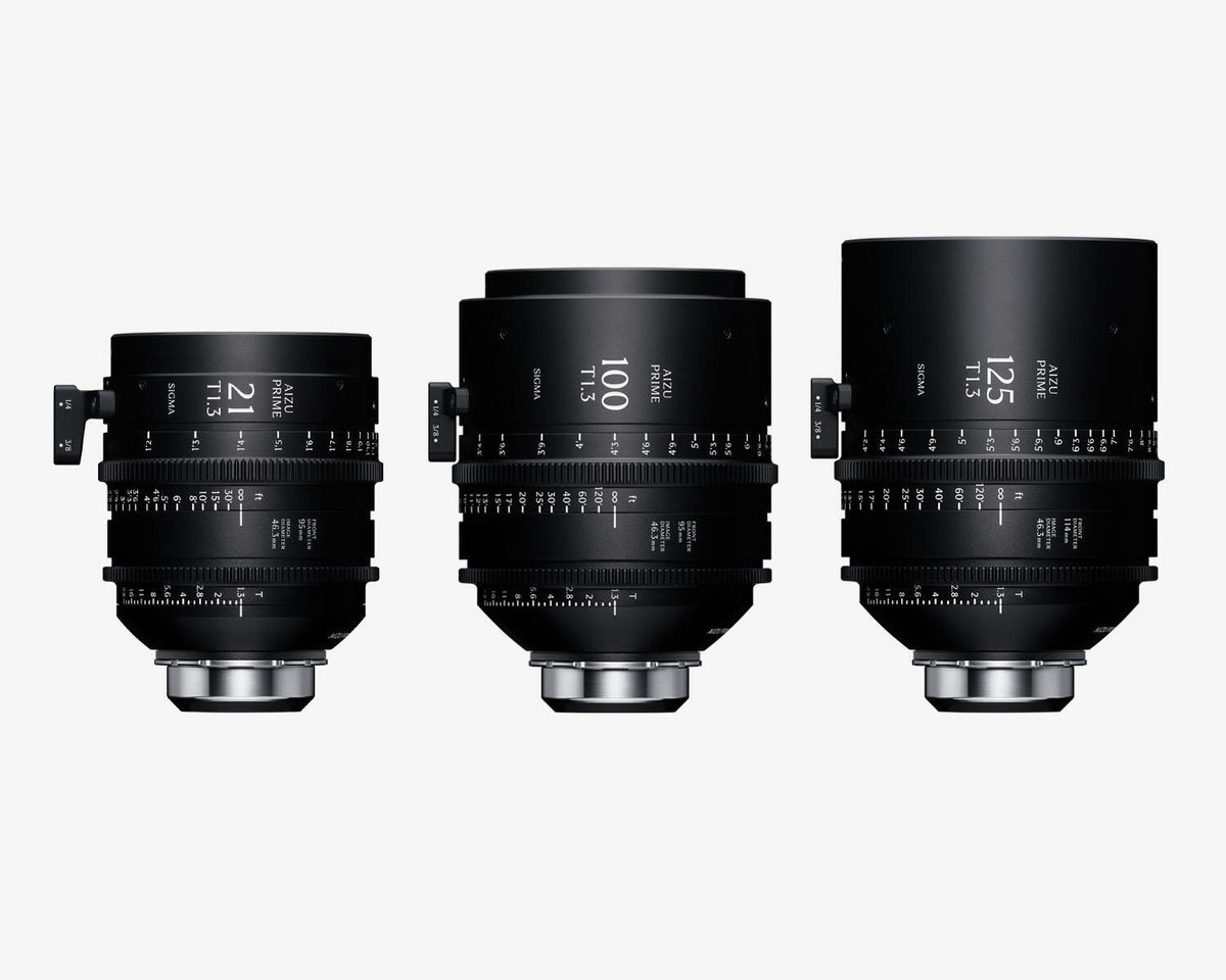 Lancio degli obiettivi Cine Sigma Aizu Prime Line 21mm T1.3 LF, 100mm T1.3 LF e 125mm T1.3 LF